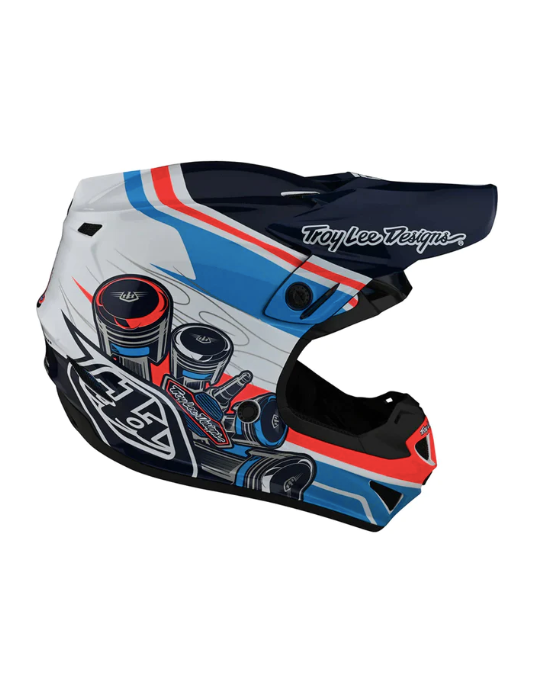 Casco Troy Lee SE4 Polyacrylite; Skooly Blue/Orange