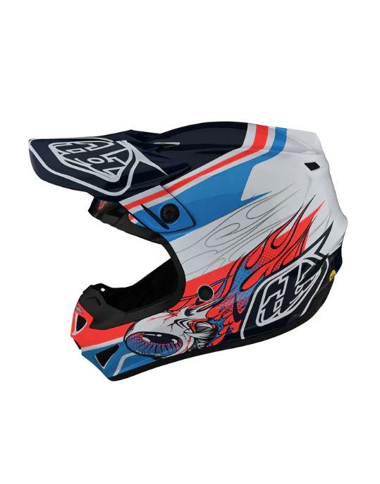 Casco Troy Lee SE4 Polyacrylite; Skooly Blue/Orange